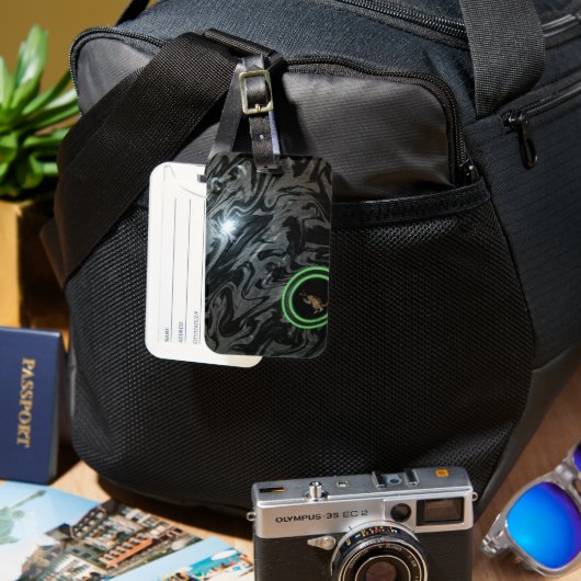 黒と灰色の芝生のボウル、荷物タグ ラゲッジタグ (正面&裏面)