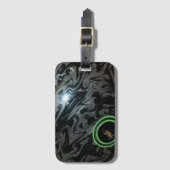 黒と灰色の芝生のボウル、荷物タグ ラゲッジタグ (正面縦)