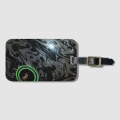 黒と灰色の芝生のボウル、荷物タグ ラゲッジタグ (正面横)