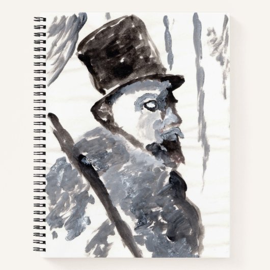 黒と灰色の螺旋をしたトップハットの紳士 ノートブック (正面)