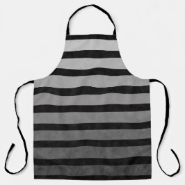 黒と灰色の迷彩質感のある線のストライプ エプロン