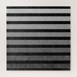 黒と灰色の迷彩質感のある線のストライプ ジグソーパズル