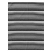 黒と灰色の迷彩質感のある線のストライプ テーブルクロス (正面)