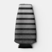 黒と灰色の迷彩質感のある線のストライプ ボトルクーラー (正面)