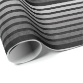 黒と灰色の迷彩質感のある線のストライプ ラッピングペーパー (ロールコーナー)