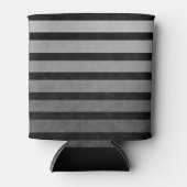 黒と灰色の迷彩質感のある線のストライプ 缶クーラー (正面)