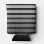 黒と灰色の迷彩質感のある線のストライプ 缶クーラー (裏面)