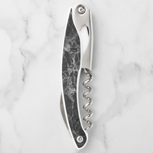 黒と灰色の霜降り ソムリエナイフ (裏面)