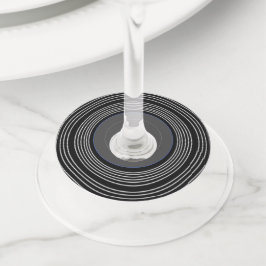 黒と灰色のLpビニル ワイングラスタグ