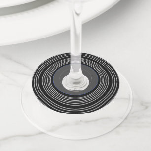 黒と灰色のLpビニル ワイングラスタグ