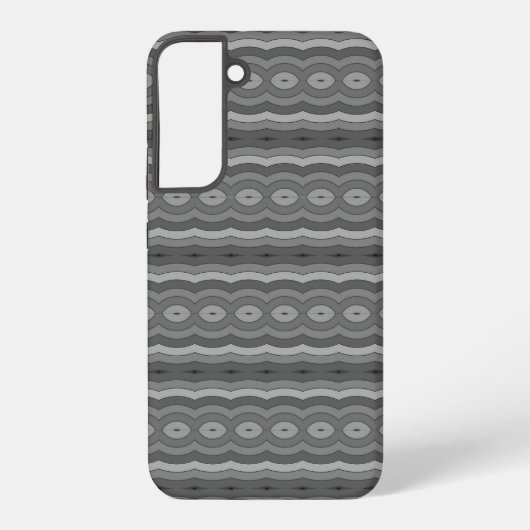 黒と灰色パターン（の模様が）ある SAMSUNG GALAXYケース (裏面)