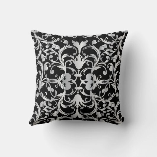 黒と灰色 クッション (裏面)