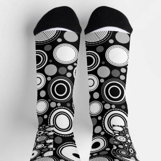 黒と灰色 ソックス (上部)