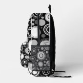 黒と灰色 プリントバックパック (右)