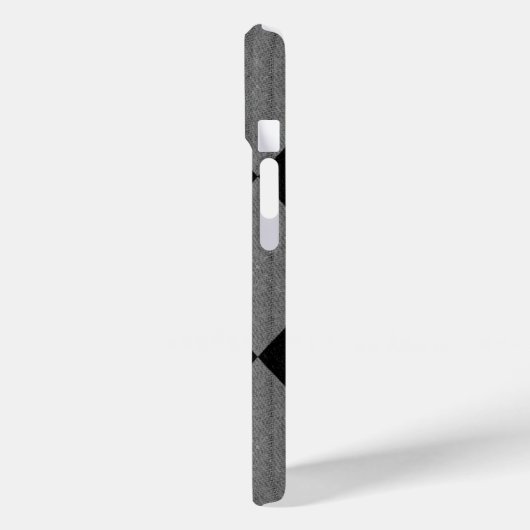 黒と炭灰色アーガイル柄の Case-Mate iPhoneケース (裏面 / 左)