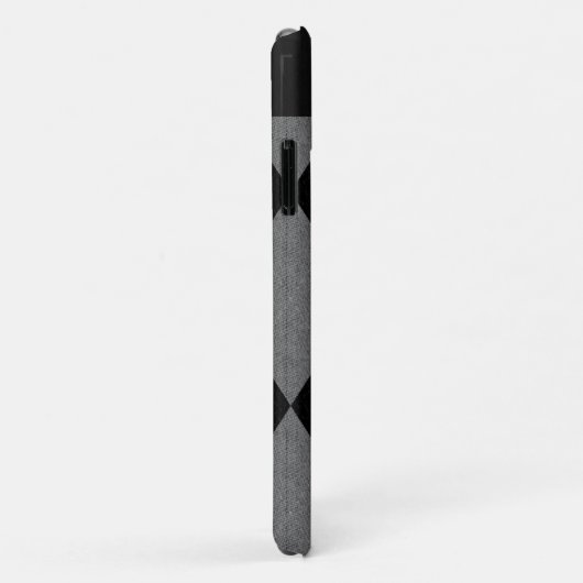 黒と炭灰色アーガイル柄の Case-Mate iPhoneケース (裏面/右)