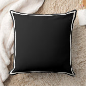 黒と無地の白のトリム装飾用クッション クッション (ブランケット)