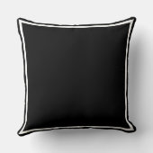黒と無地の白のトリム装飾用クッション クッション (裏面)