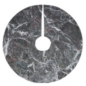 黒と煙の灰色の大理石テクスチャ ブラッシュドポリエステルツリースカート (正面)