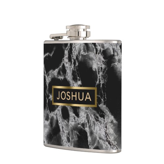 黒と煙の灰色の大理石 フラスク (左)