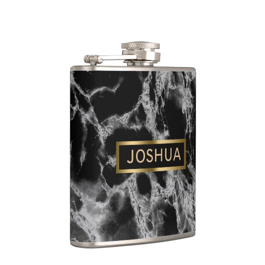 黒と煙の灰色の大理石 フラスク (右)