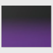 黒と王室の紫グラデーション ラッピングペーパー (フラット)