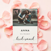 黒と白あなたは私のbridesmaidの写真カードになる 招待状