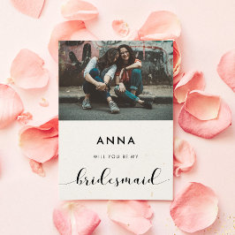 黒と白あなたは私のbridesmaidの写真カードになる 招待状
