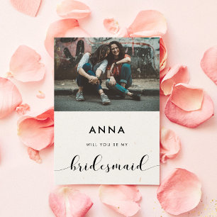 黒と白あなたは私のbridesmaidの写真カードになる 招待状