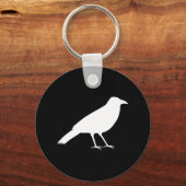 黒と白いカラス。 キーホルダー (正面)