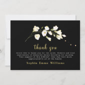 黒と白い花のフローラ サンキューカード (正面)