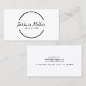 黒と白で円のロゴを開く 名刺 (正面/裏面)