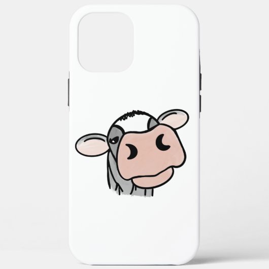 黒と白とピンクのキスの灰色の農場の動物のキャラクター Case-Mate iPhoneケース (裏面)