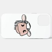 黒と白とピンクのキスの灰色の農場の動物のキャラクター Case-Mate iPhoneケース (裏面 (横))