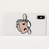 黒と白とピンクのキスの灰色の農場の動物のキャラクター Case-Mate iPhoneケース (裏面(横))