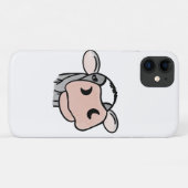 黒と白とピンクのキスの灰色の農場の動物のキャラクター Case-Mate iPhoneケース (裏面(横))