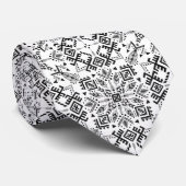 黒と白と古代の模様 ネクタイ (ロール)