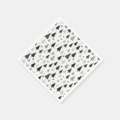 黒と白と灰色のクリスマスツリーパターン スタンダードカクテルナプキン (角)