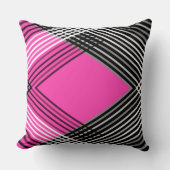 黒と白と灰色の絡ストライプみ合った文字 クッション (正面)