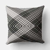 黒と白と灰色の絡ストライプみ合った文字 クッション (裏面)