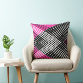 黒と白と灰色の絡ストライプみ合った文字 クッション (椅子)