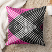 黒と白と灰色の絡ストライプみ合った文字 クッション (ブランケット)