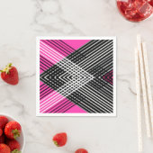 黒と白と灰色の絡ストライプみ合った文字 スタンダードカクテルナプキン (インサイチュ)