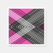 黒と白と灰色の絡ストライプみ合った文字 スタンダードカクテルナプキン (正面)