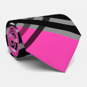 黒と白と灰色の絡ストライプみ合った文字 ネクタイ (ロール)