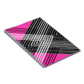 黒と白と灰色の絡ストライプみ合った文字 ノートブック (右側)