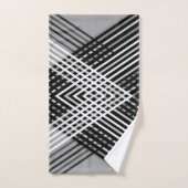 黒と白と灰色の絡ストライプみ合った文字 バスタオルセット (ハンドタオル)