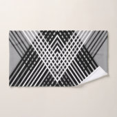 黒と白と灰色の絡ストライプみ合った文字 バスタオルセット (ハンドタオル)