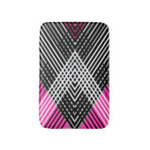 黒と白と灰色の絡ストライプみ合った文字 バスマット (正面縦)