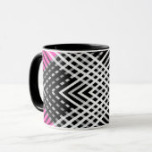 黒と白と灰色の絡ストライプみ合った文字 マグカップ (正面左)